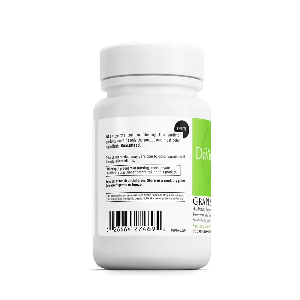 Grape Seed-100 label ingredients panel