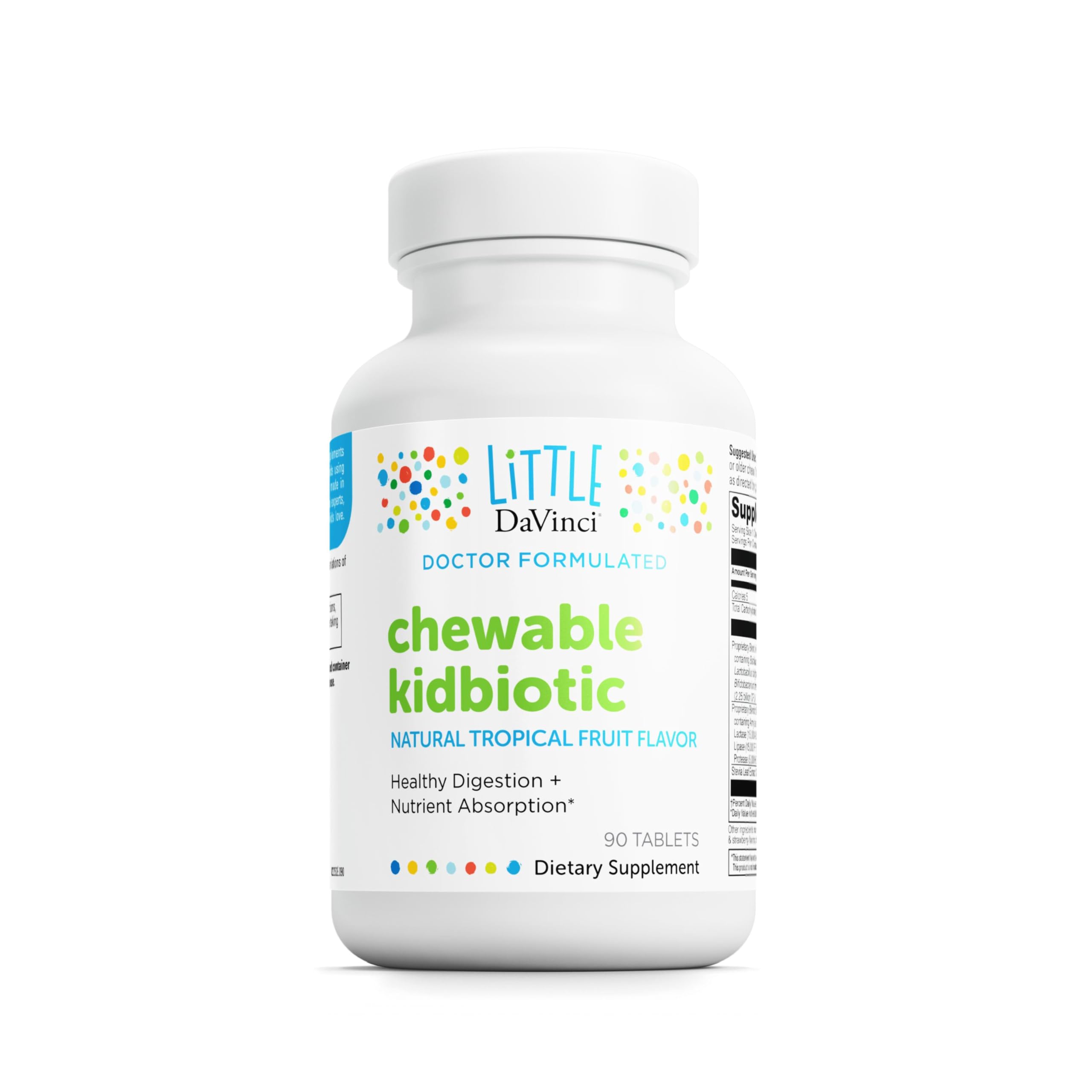 DAVINCI Kidbiotic chewable tablets in tropical fruit flavor