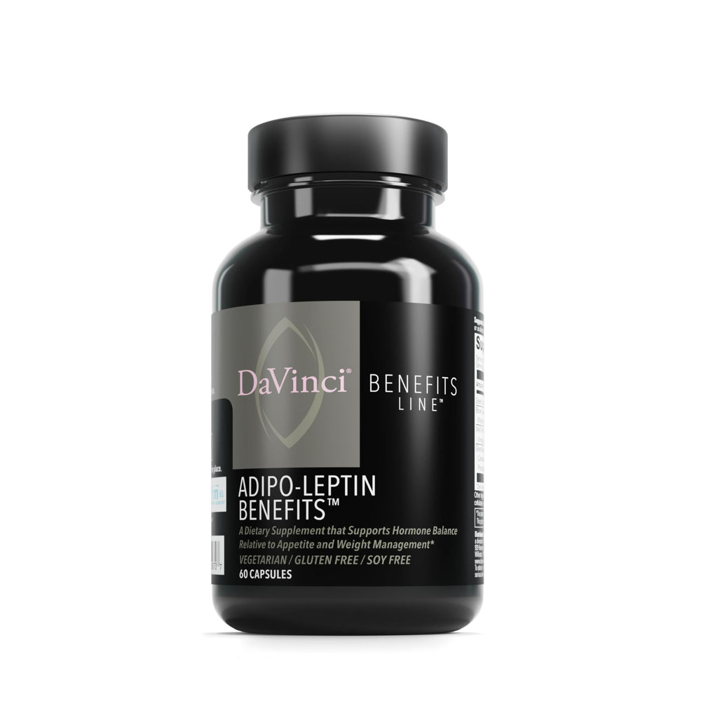 DaVinci Labs Adipo-Leptin Benefits bottle on white background