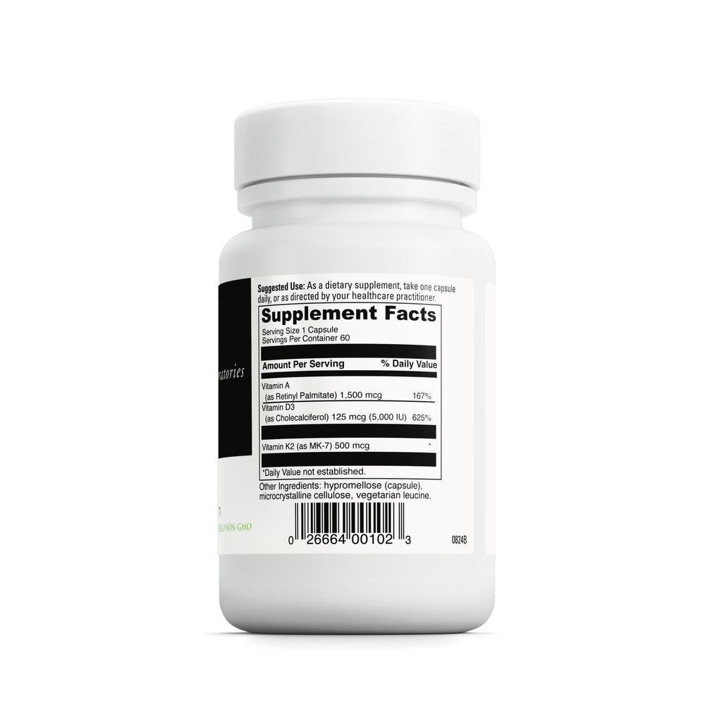 Back panel of DAVINCI Labs ADK bottle