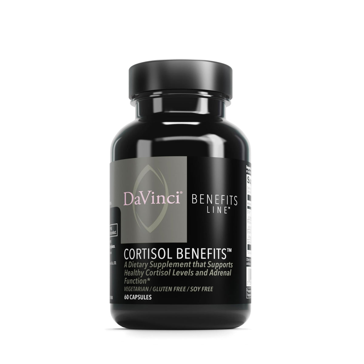 DaVinci Labs Cortisol Benefits bottle label