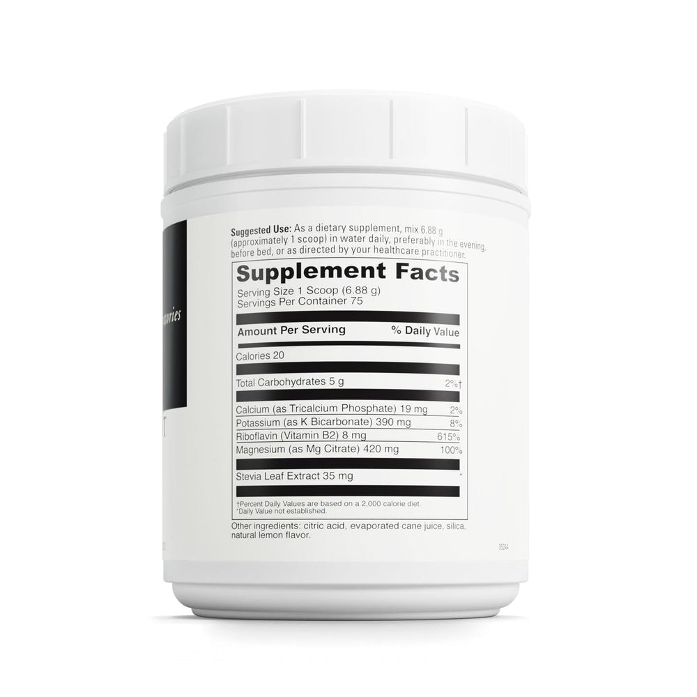 Scoop showing 420 mg magnesium per serving