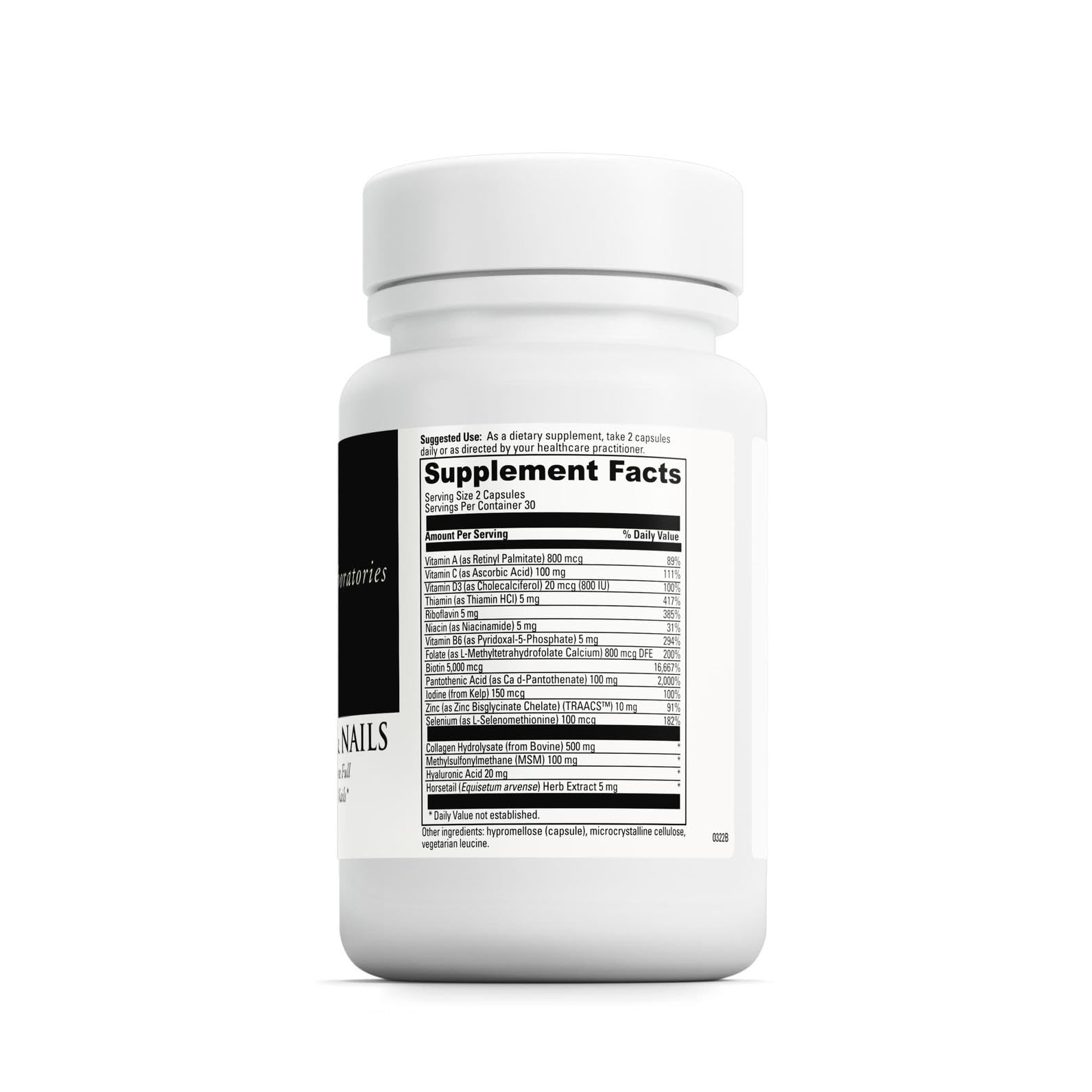 Hair, Skin & Nails packaging and bottle on white background