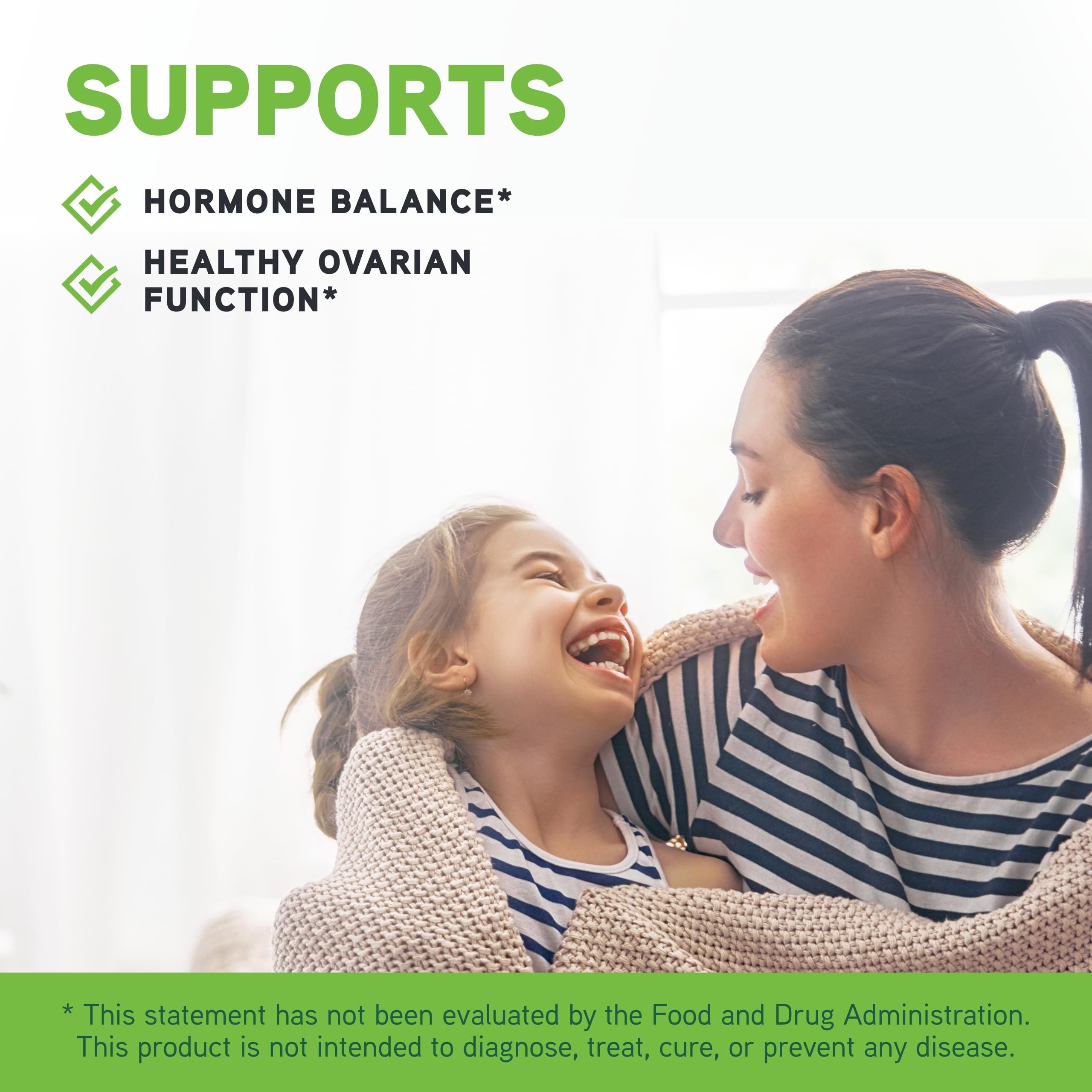 Nutrition facts panel and product bottle on white background