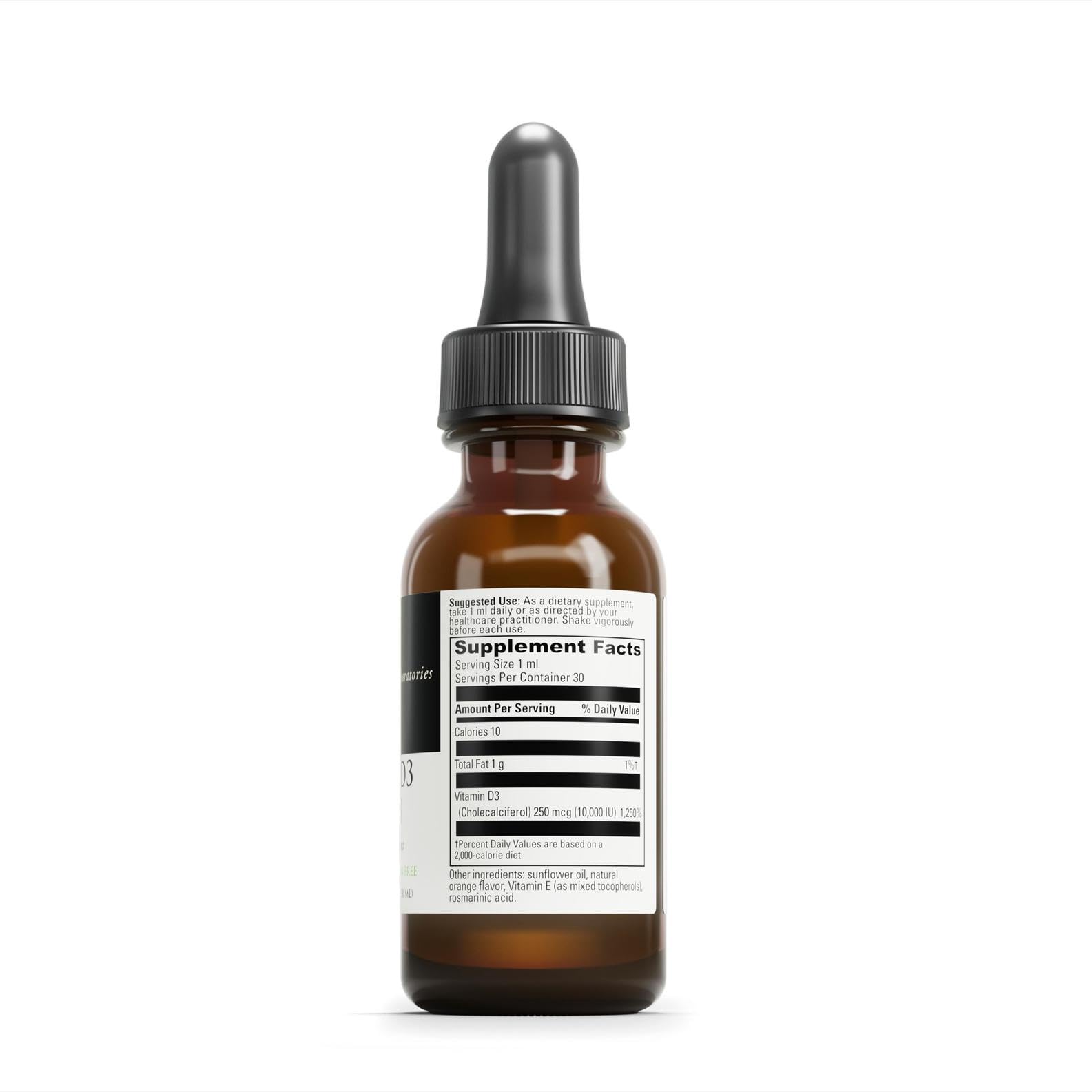 Close-up of DAVINCI Labs Liquid D3 dropper