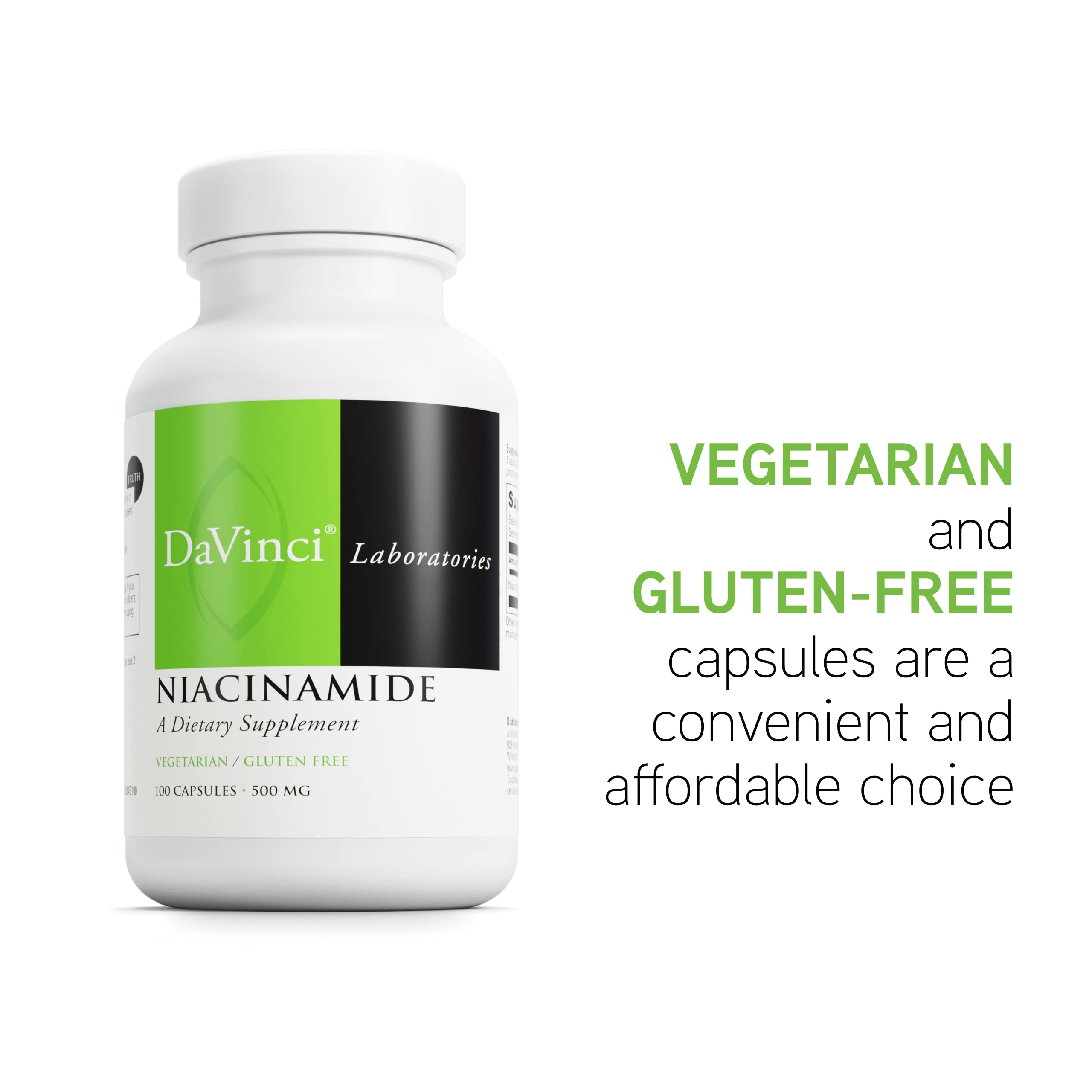 Vegetarian capsules bottle of Niacinamide supplement