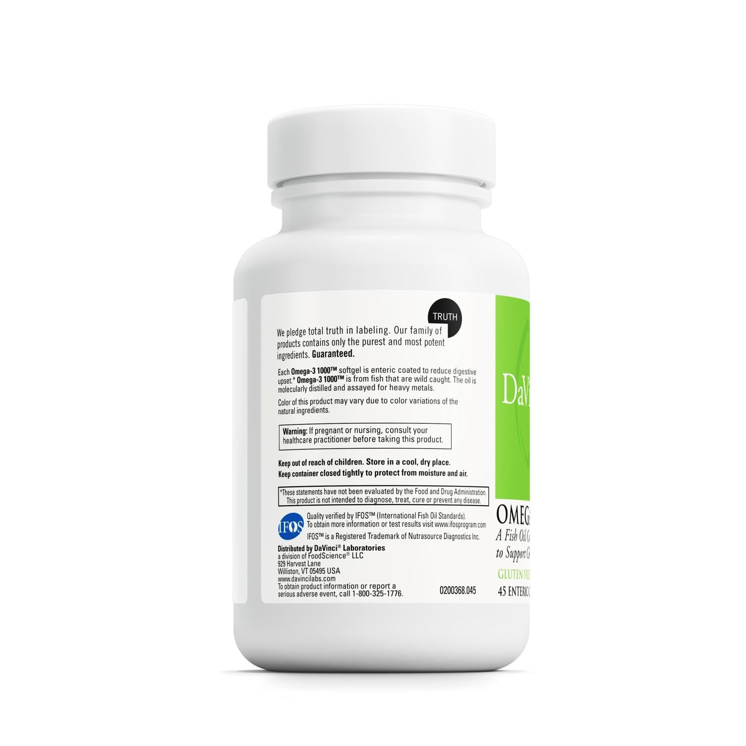 DAVINCI Labs Omega-3 1000 enteric coated softgels