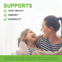 Glucosamine and chondroitin supplement ingredients beside bottle