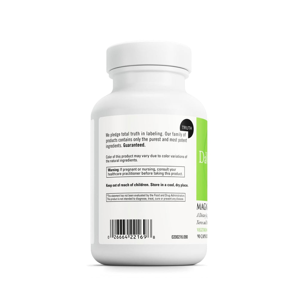 DaVinci Magnesium Citrate label highlights citric-acid chelated formula for better mineral absorption.