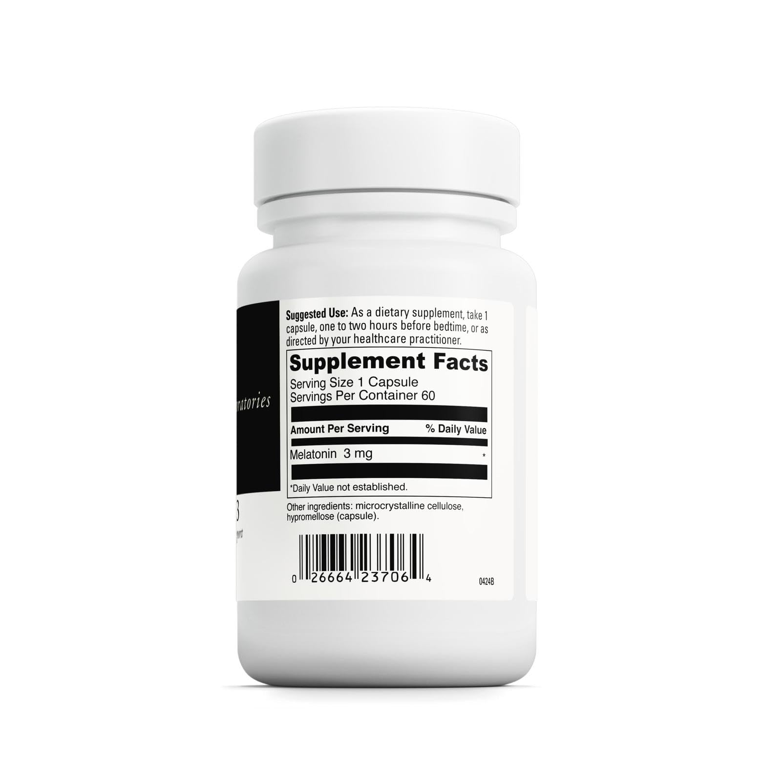 Melatonin-3 bottle hero image on white background