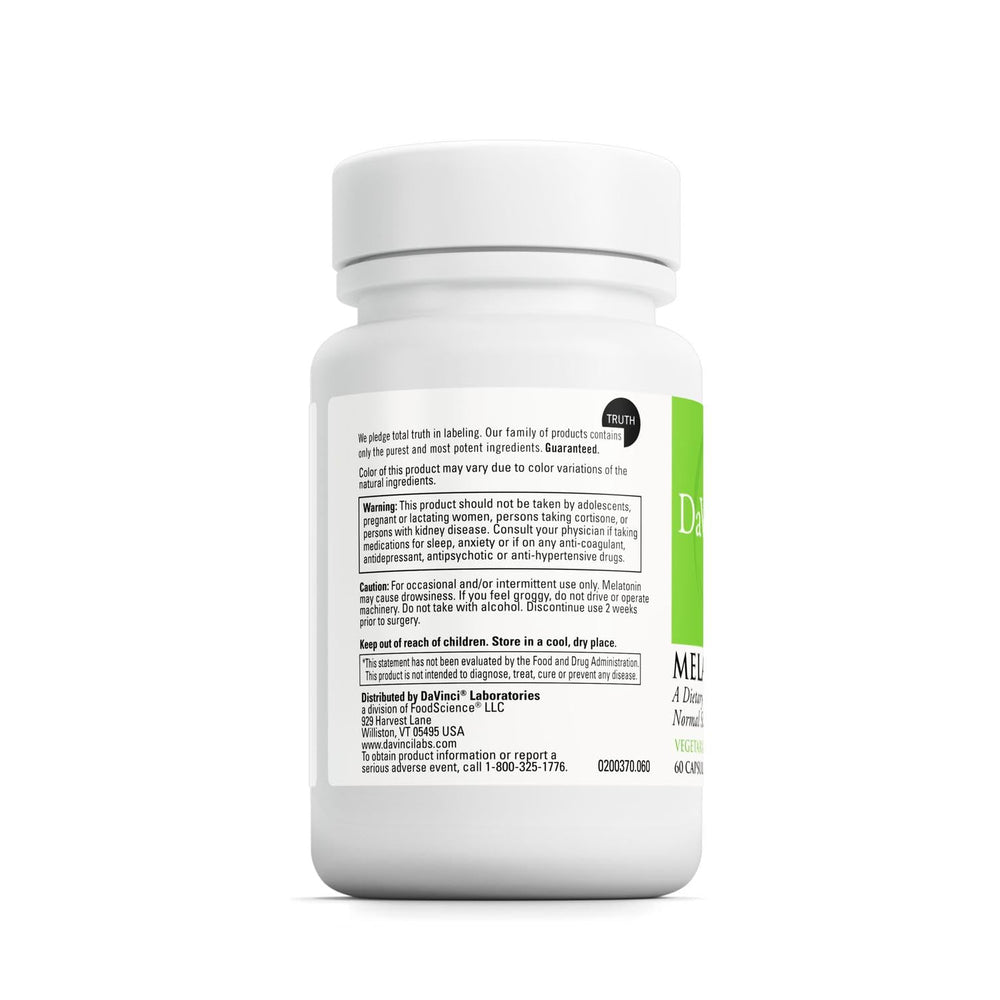 Ingredients and supplement facts for Melatonin-3