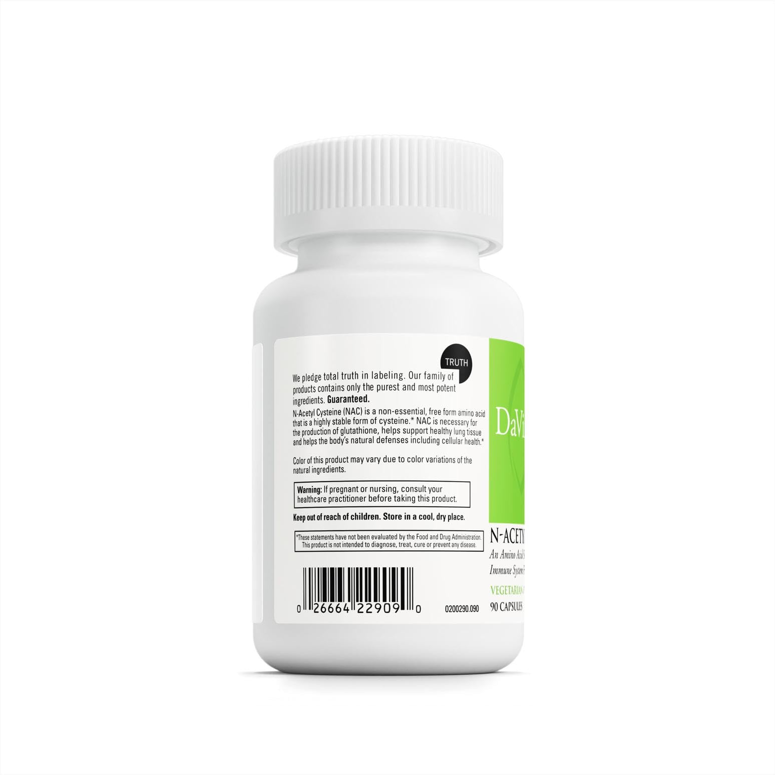 DAVINCI Laboratories N-Acetyl Cysteine 500 mg bottle with label