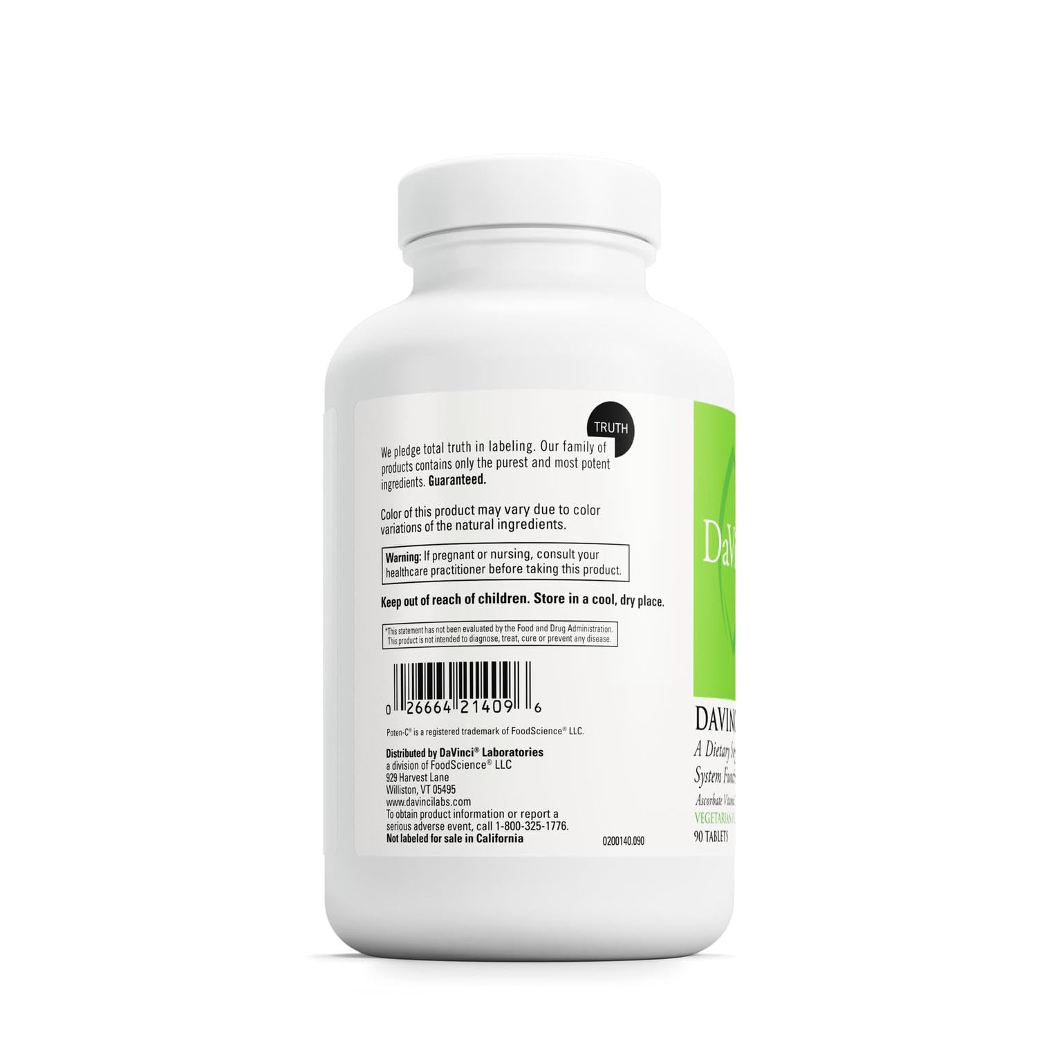 Poten-C ingredients: Vitamin C, Calcium, Magnesium, Zinc, Potassium, Manganese & bioflavonoids