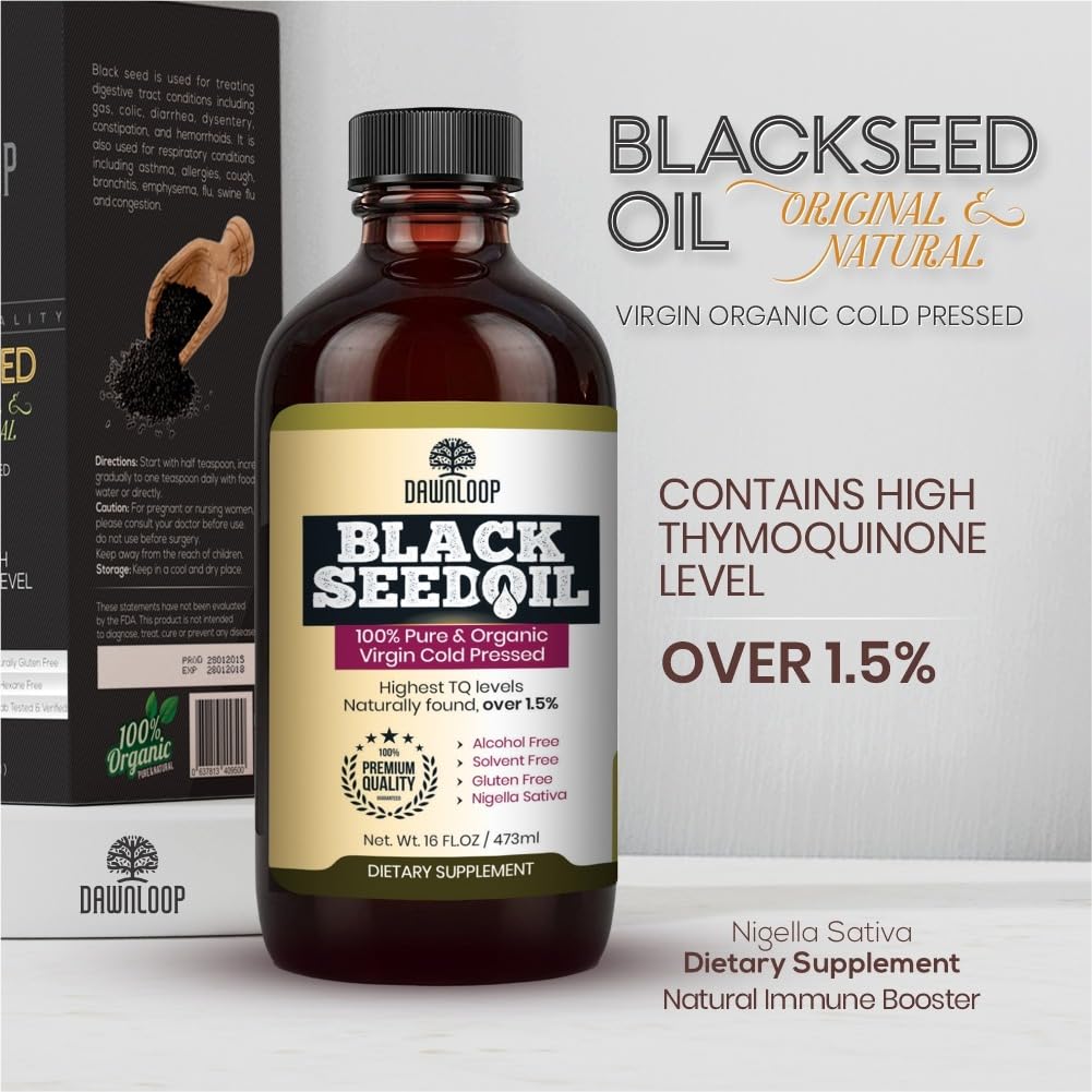Graphic illustrating immune support from DAWNLOOP Black Seed Oil