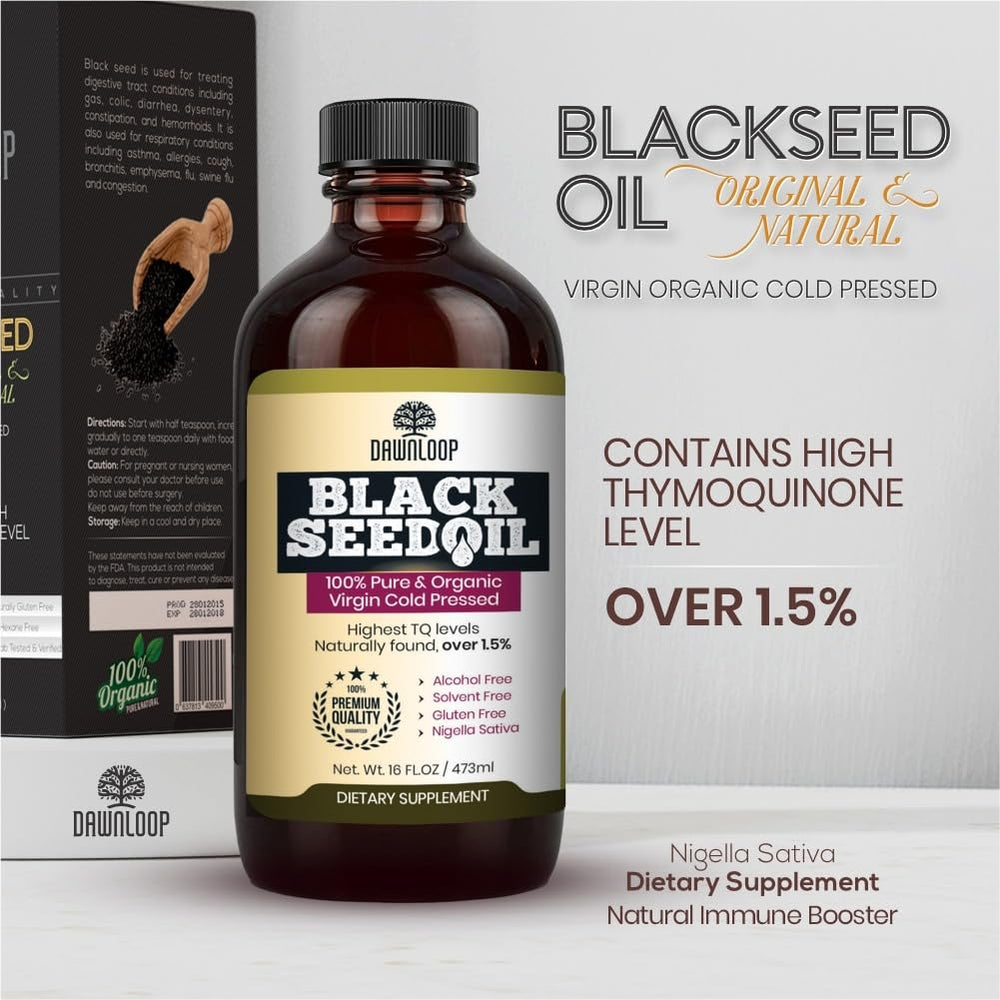 Graphic illustrating immune support from DAWNLOOP Black Seed Oil