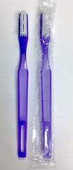 Bulk Dawnmist 24-pack disposable toothbrushes with purple handle and ultra-soft bristles for dental offices