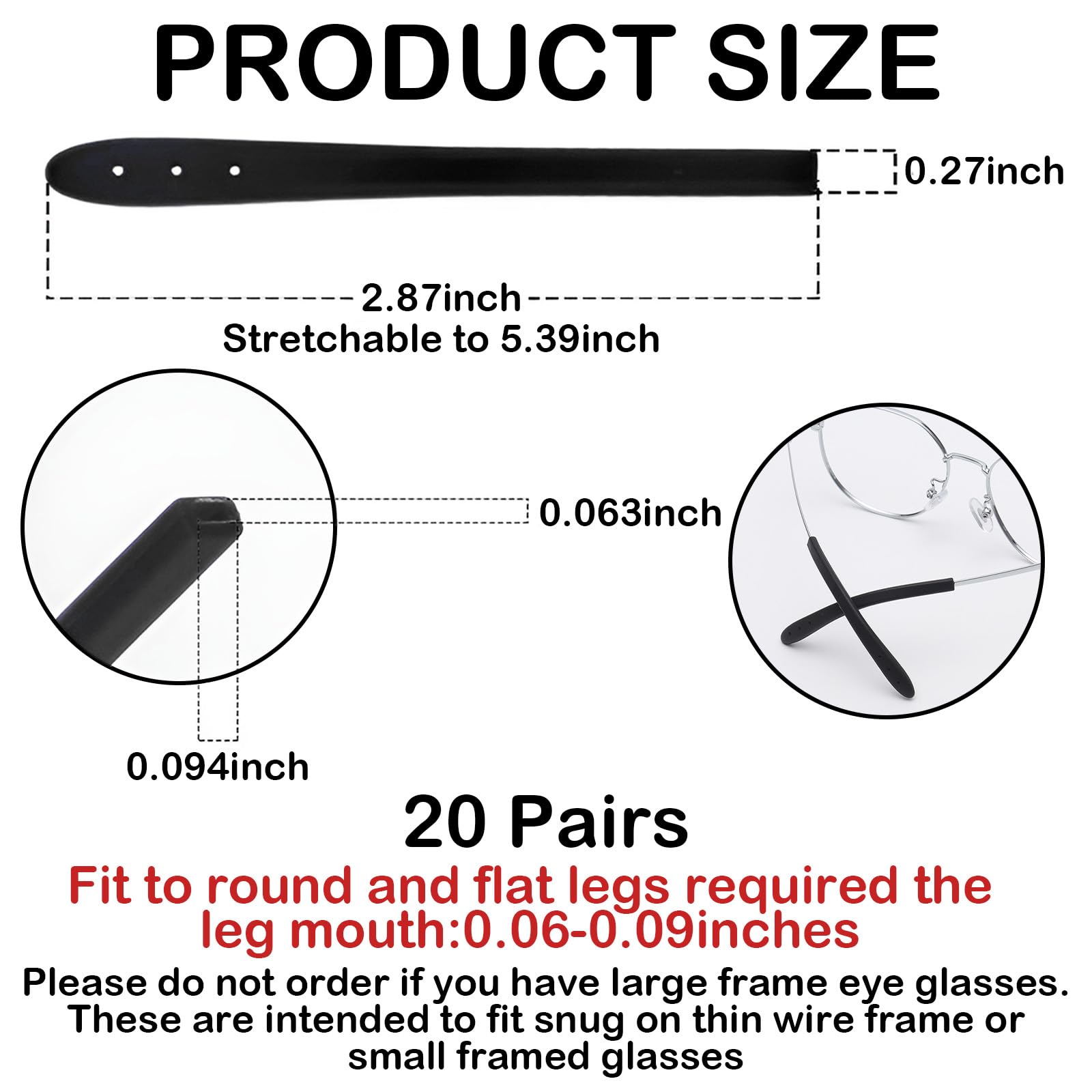 Replacement temple tips for glasses - silicone set