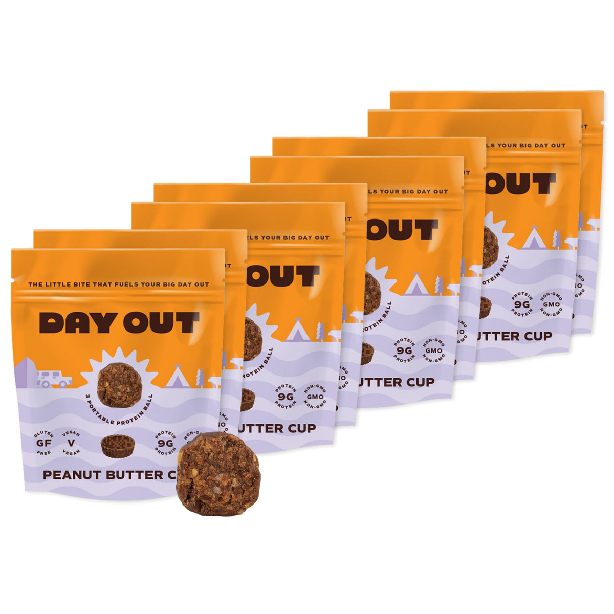 Day Out Protein Snack Balls Peanut Butter Cup 8-Pack front view