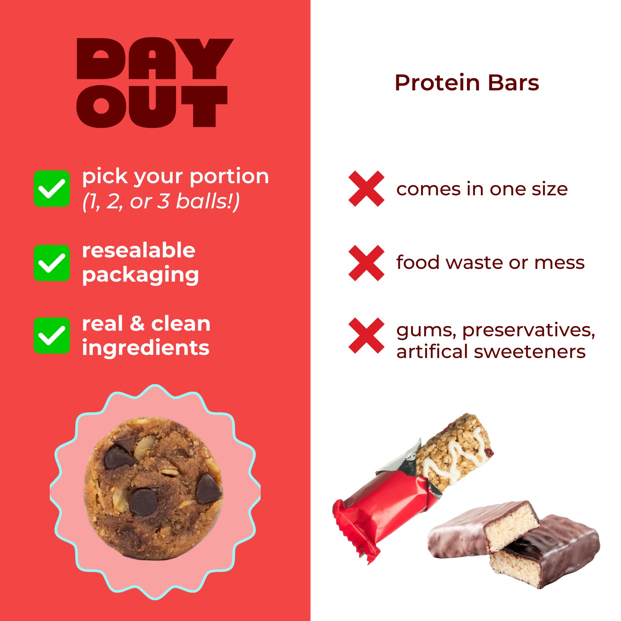 Day Out Protein Snack Balls vegan ingredients showcase plant-based nutrition and clean snacking