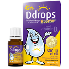 Ddrops 600 IU Booster bottle on white background
