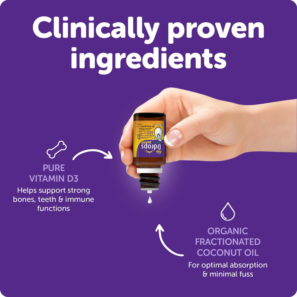 Ddrops 600 IU Booster bottle and drops