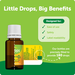 Ddrops Vegan 1000 IU 180 Drops bottle side view
