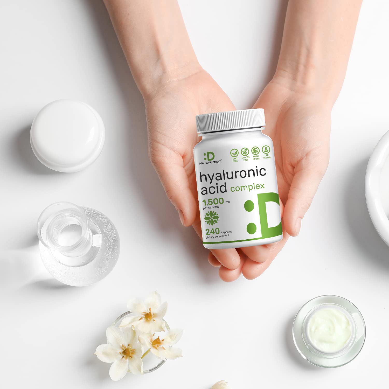 Back label with dosage and 80-day supply information