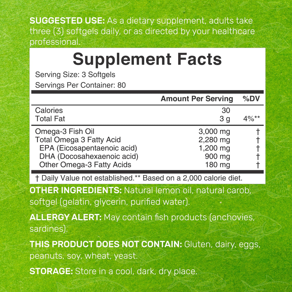 Side view of bottle showing 240 softgels and 80-day supply