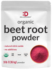 Deal Supplement Organic Beet Root Powder 3lbs in a jar ready for daily energy