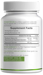 Label highlights vitamin B2 riboflavin and magnesium glycinate