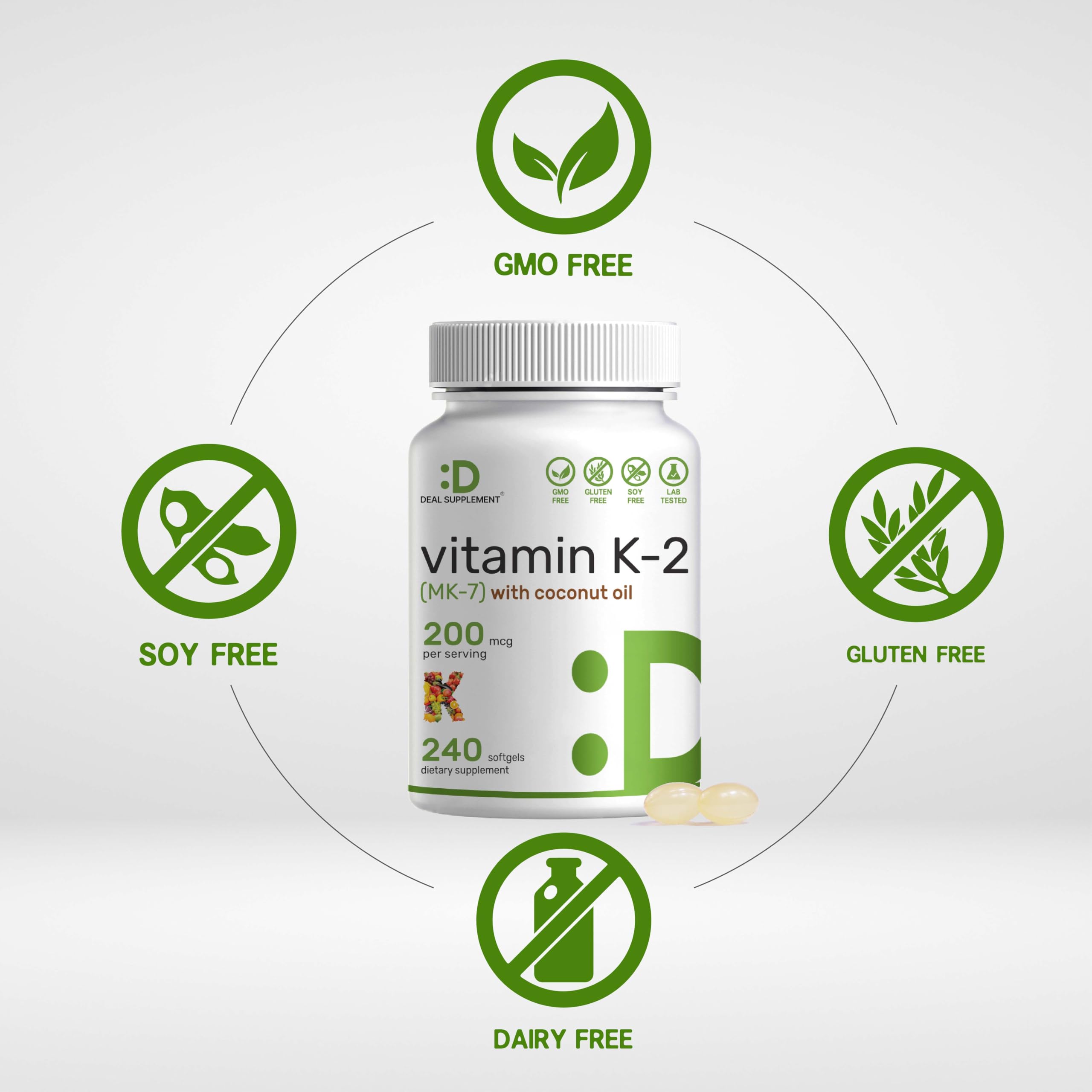 Non-GMO Vitamin K2 MK-7 softgels for bone and heart health