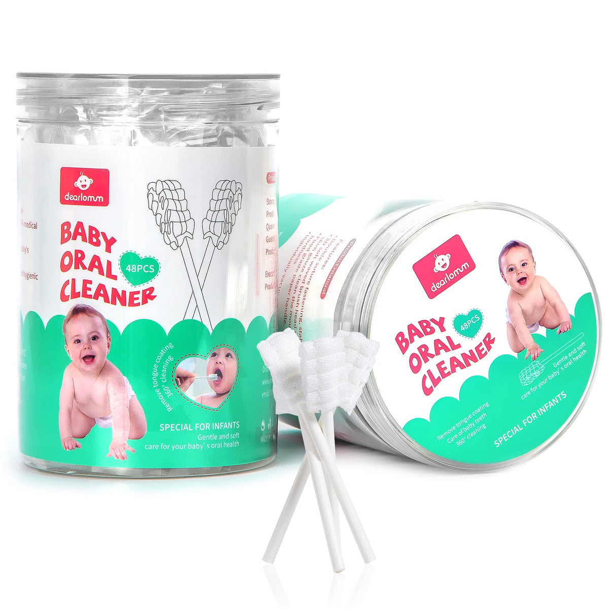 Dearlomum Baby Tongue Cleaner product packaging and design