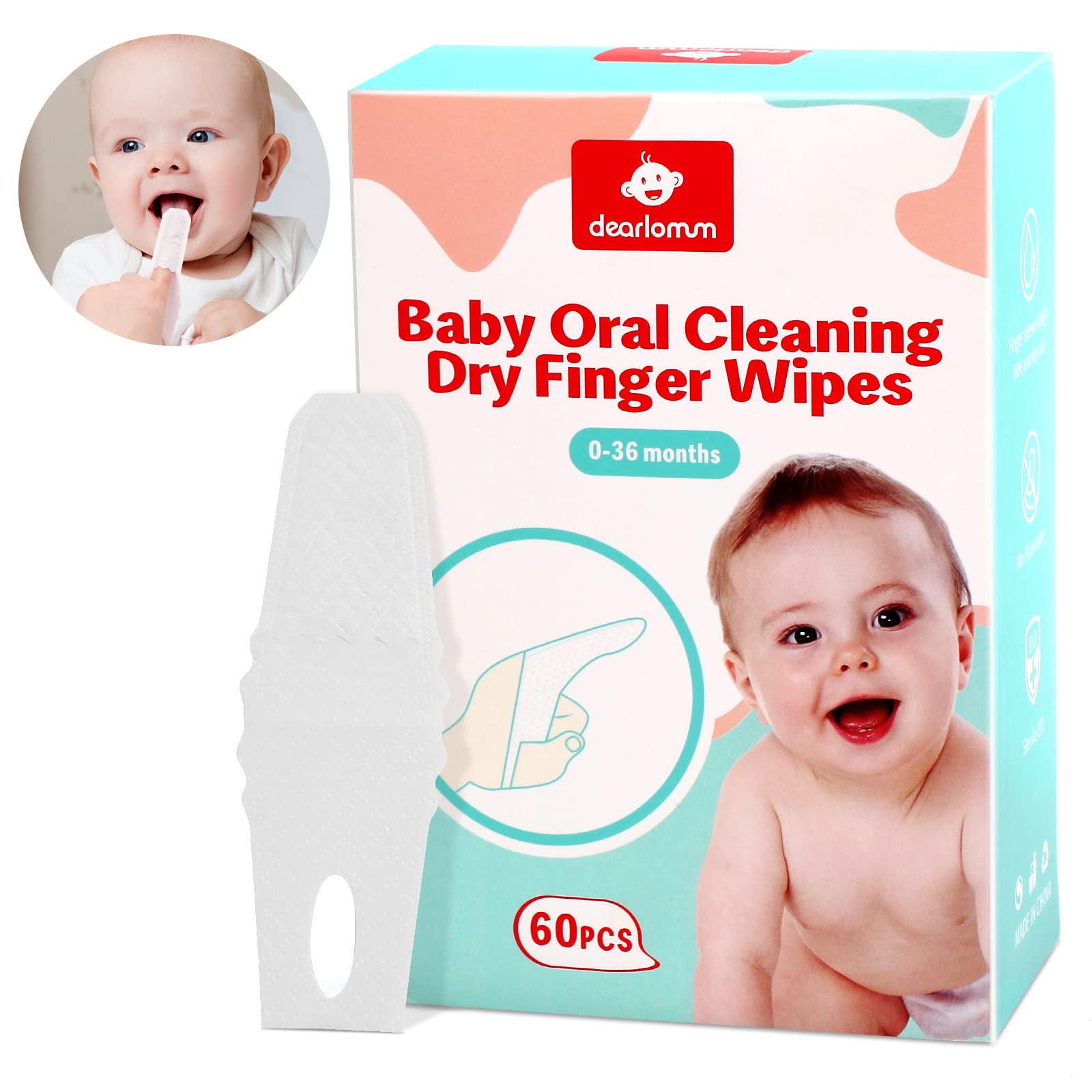 Dearlomum toddler baby dry wipes and tongue cleaner packaging front