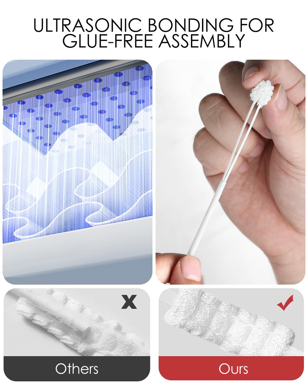 Close-up of baby tongue cleaner with gauze material