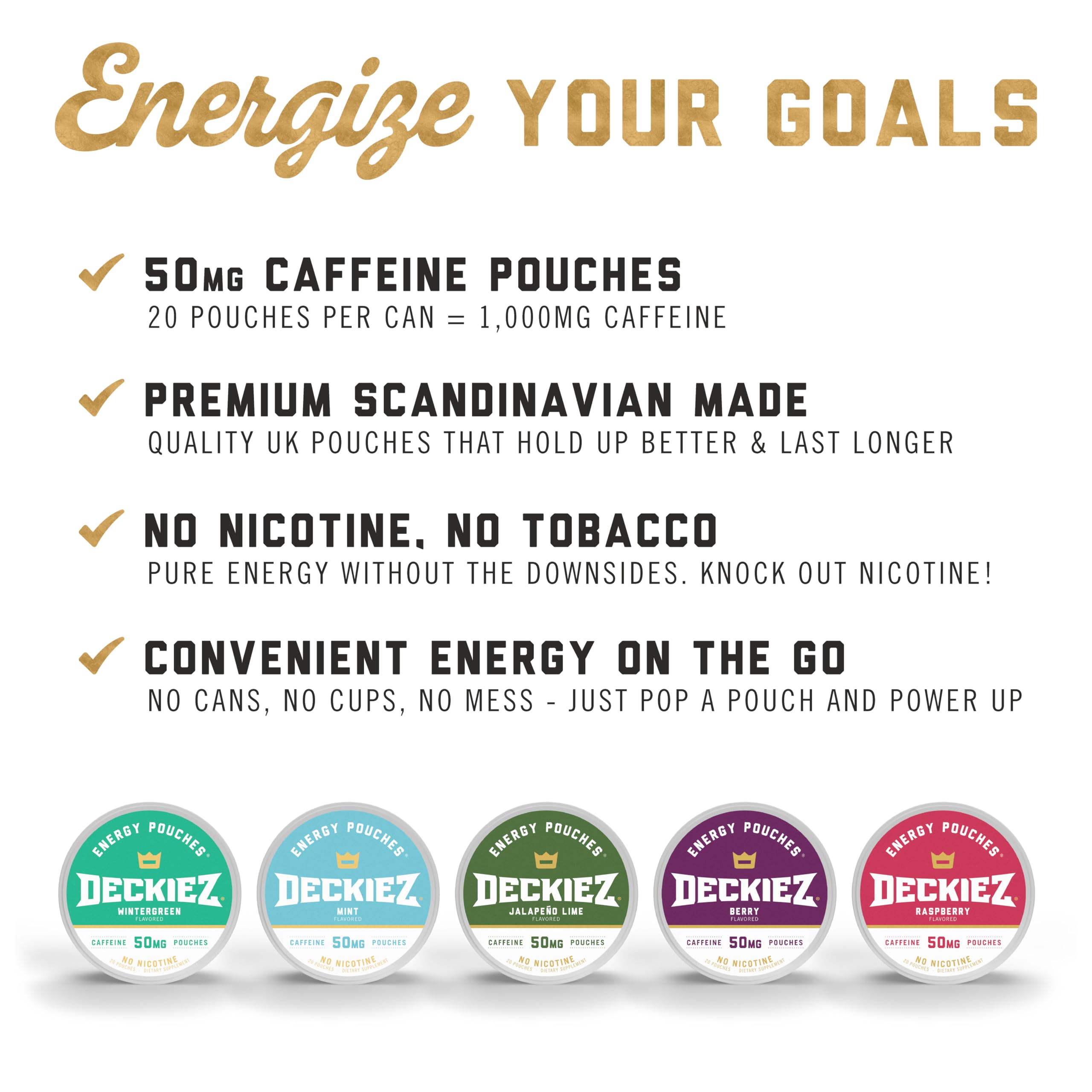 Close-up of Wintergreen flavor caffeine pouch