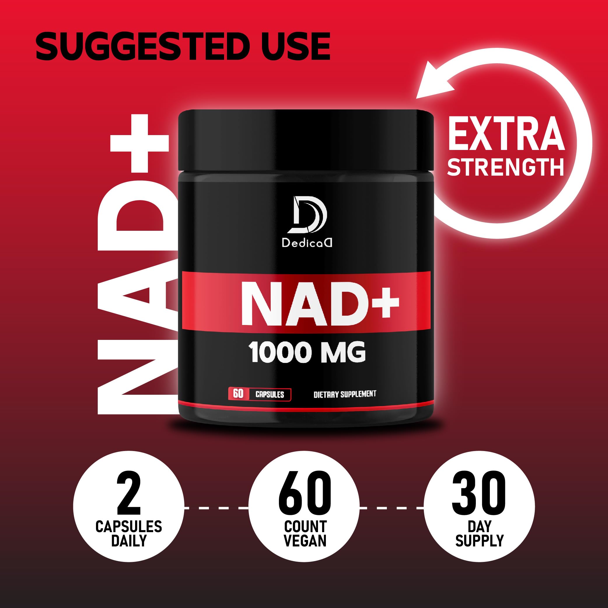 DEDICAD NAD Supplement halal cgmp label confirms quality and safety.