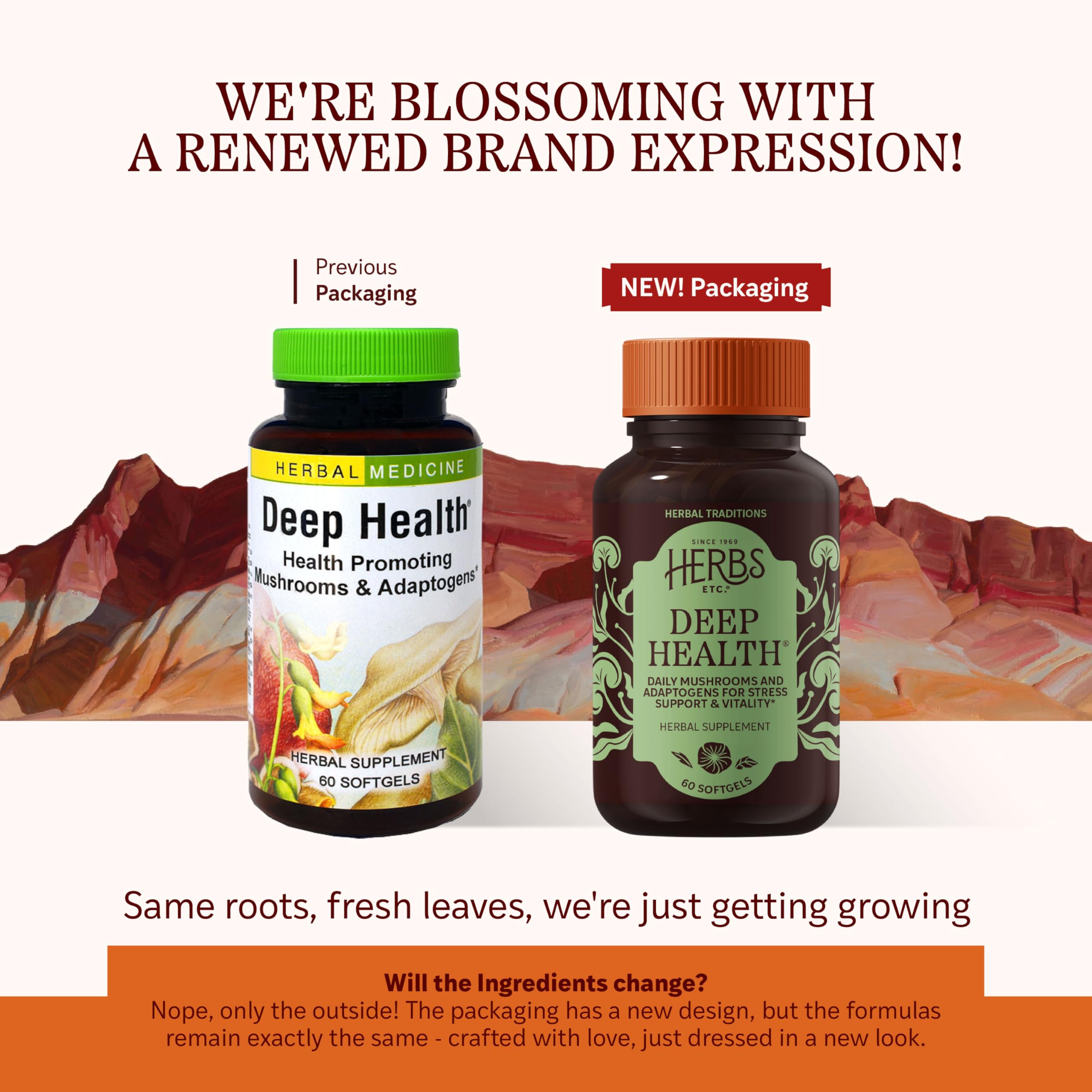 Side view of Deep Health bottle with cap off