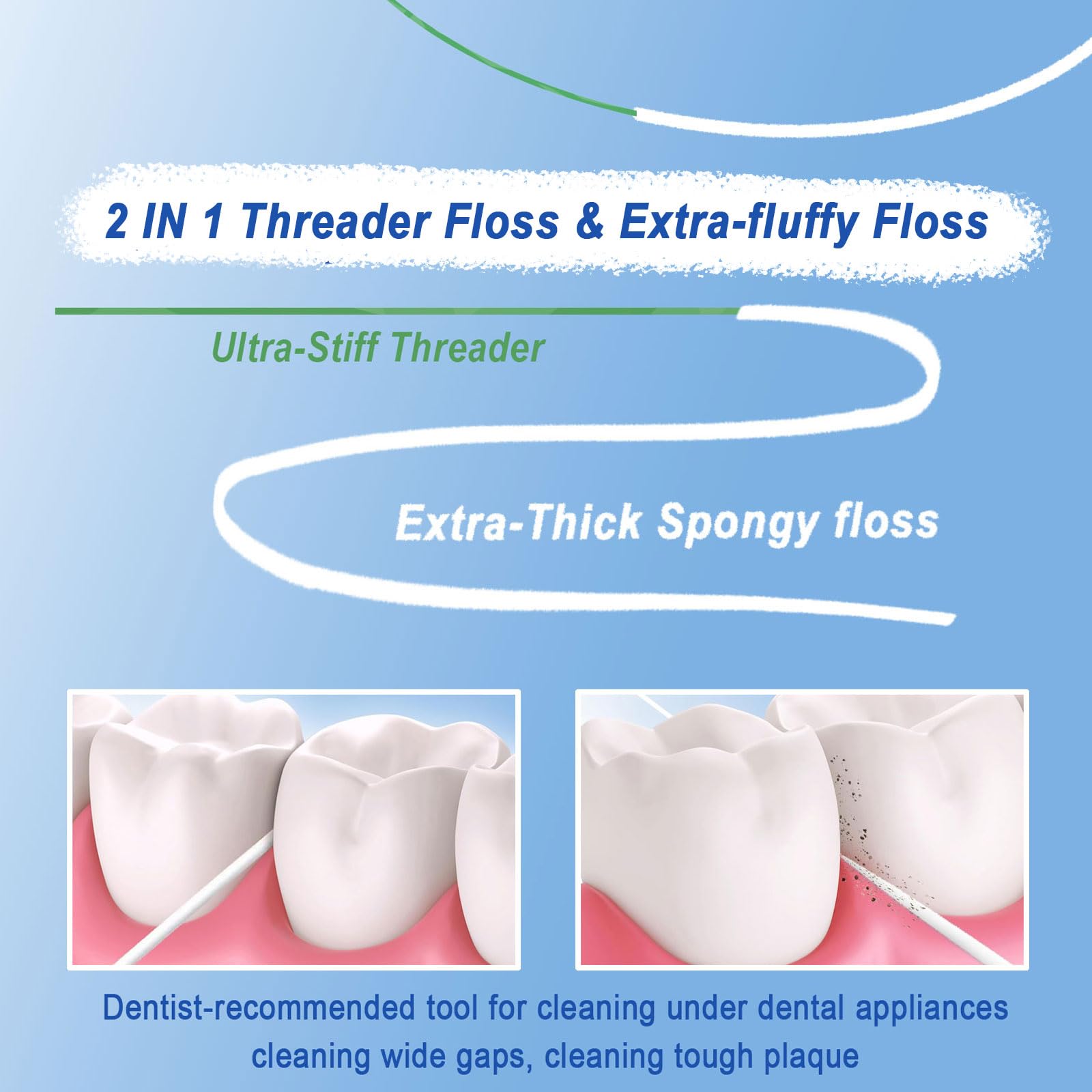 Close-up of the deep-clean fluffy floss texture