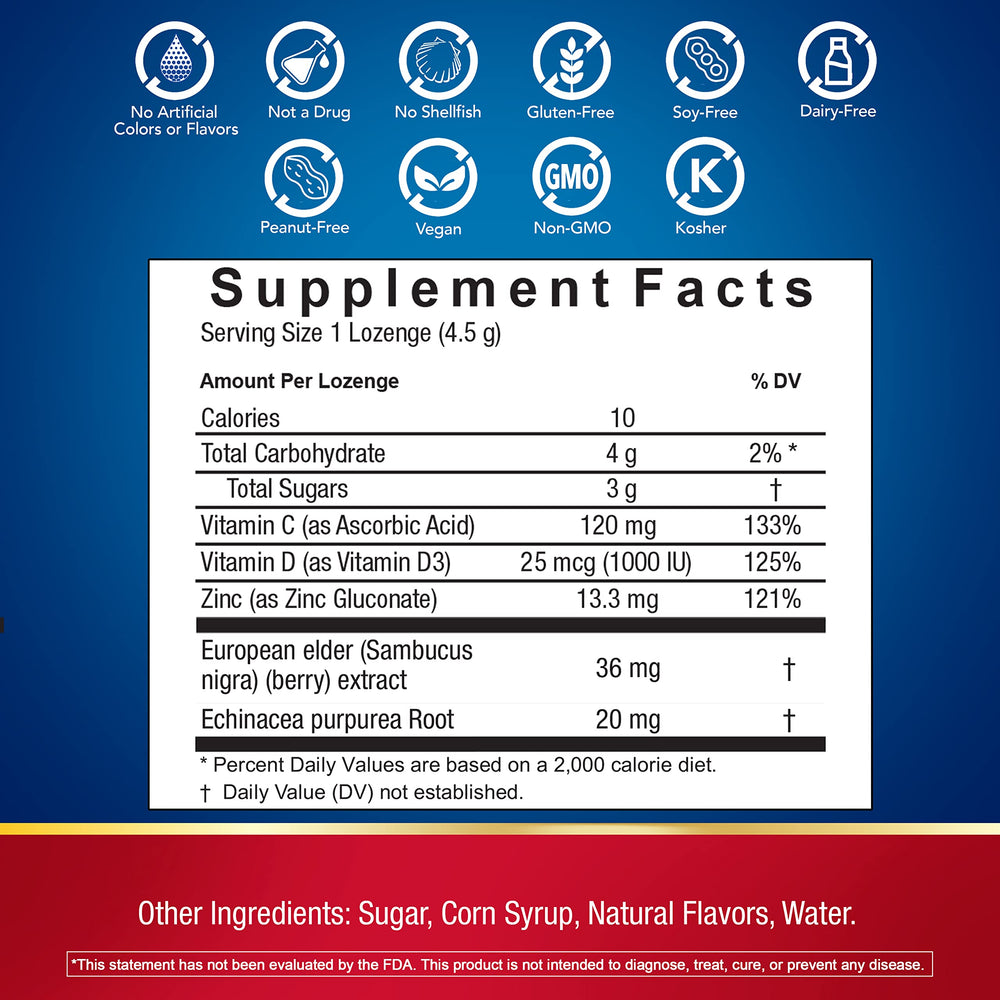 Bottle containing 30 Defend-EEZE Immune Support Lozenges