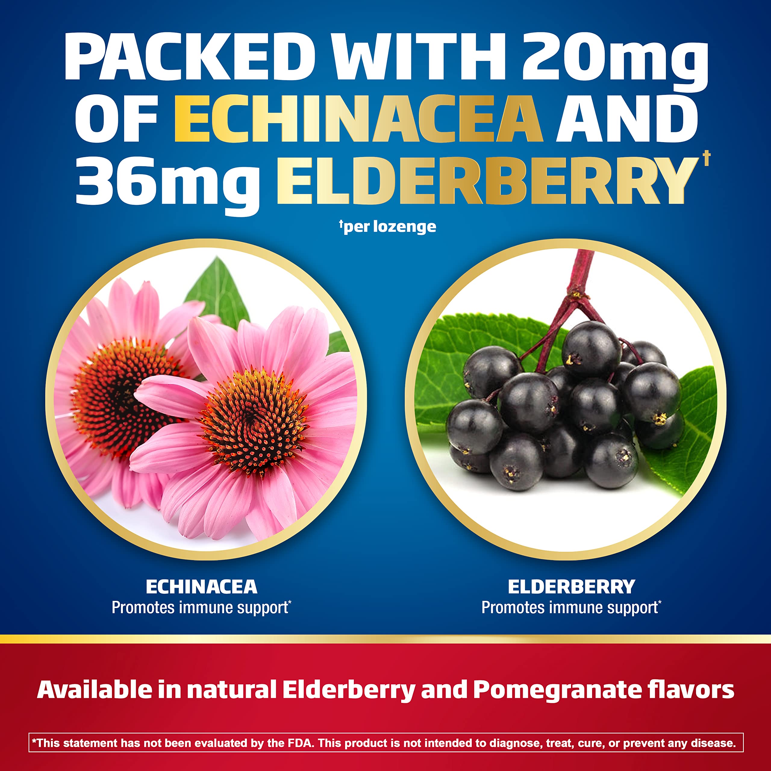 Natural Pomegranate and Elderberry flavor of the lozenges