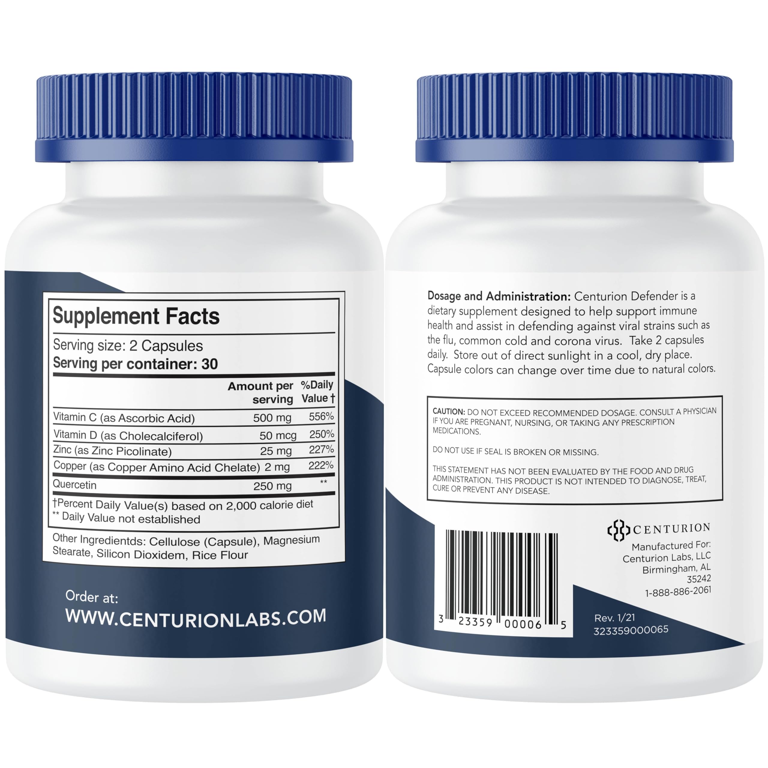 Close-up of Defender Immunity Boost bottle label
