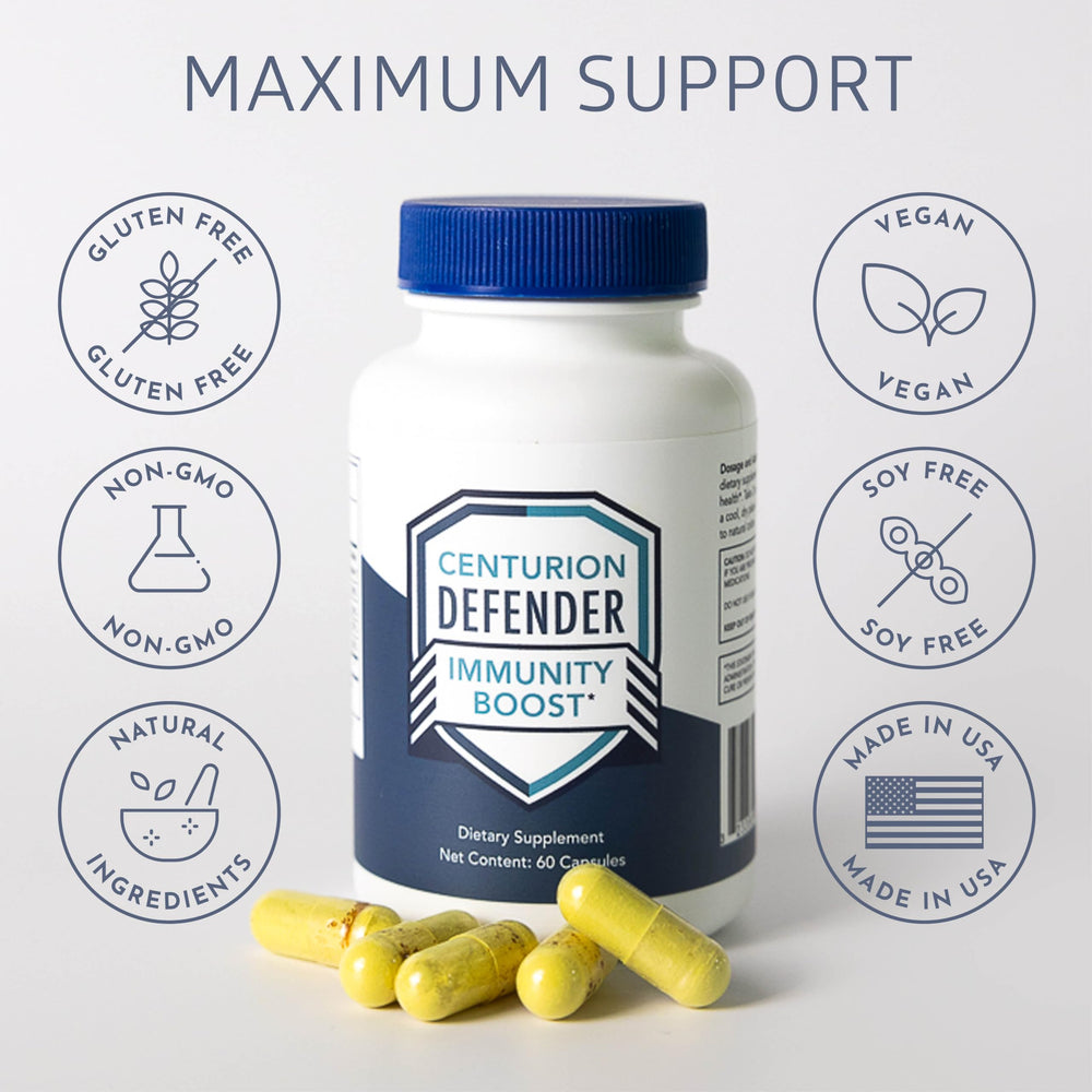 Defender Immunity Boost capsules in a row