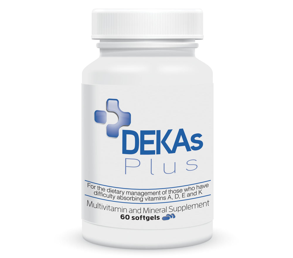 Bottle of DEKA's Plus Softgels, 60-count