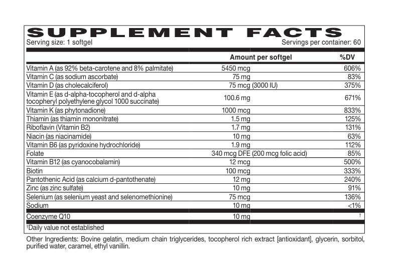 Packaging for DEKA's Plus Softgels 60-count