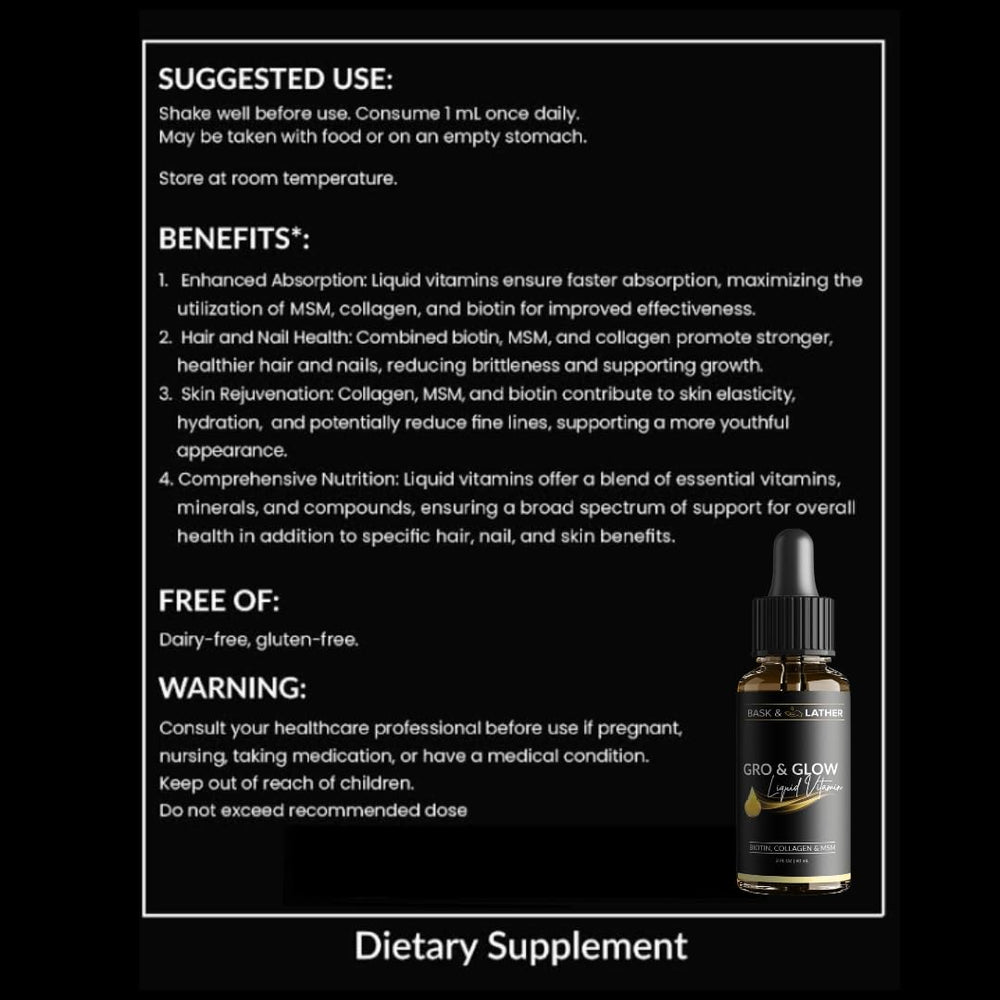 Cherry flavor depiction of Gro & Glow liquid vitamin