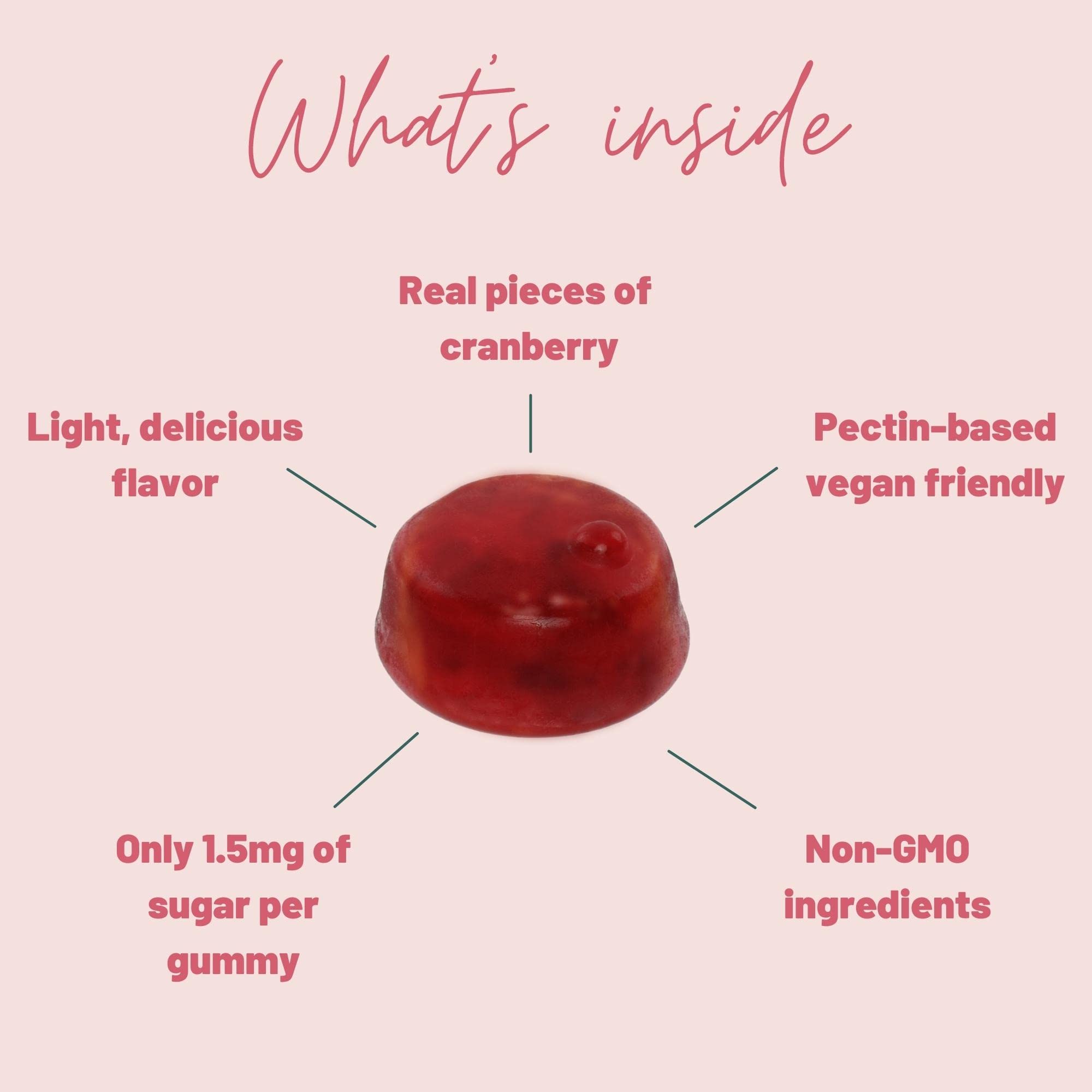 Delicious cranberry gummy flavor appealing to both adults and children