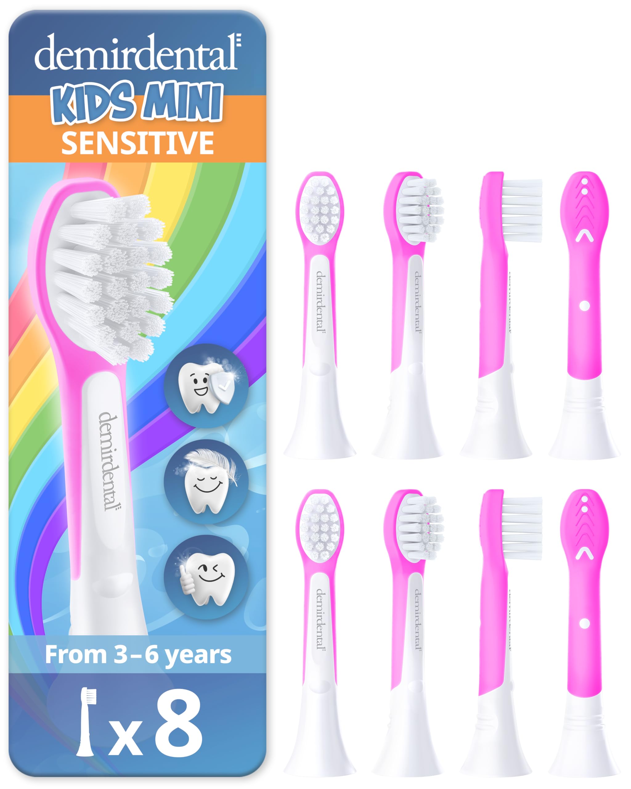 Demirdental Kids Mini Toothbrush Head in Magenta – front view