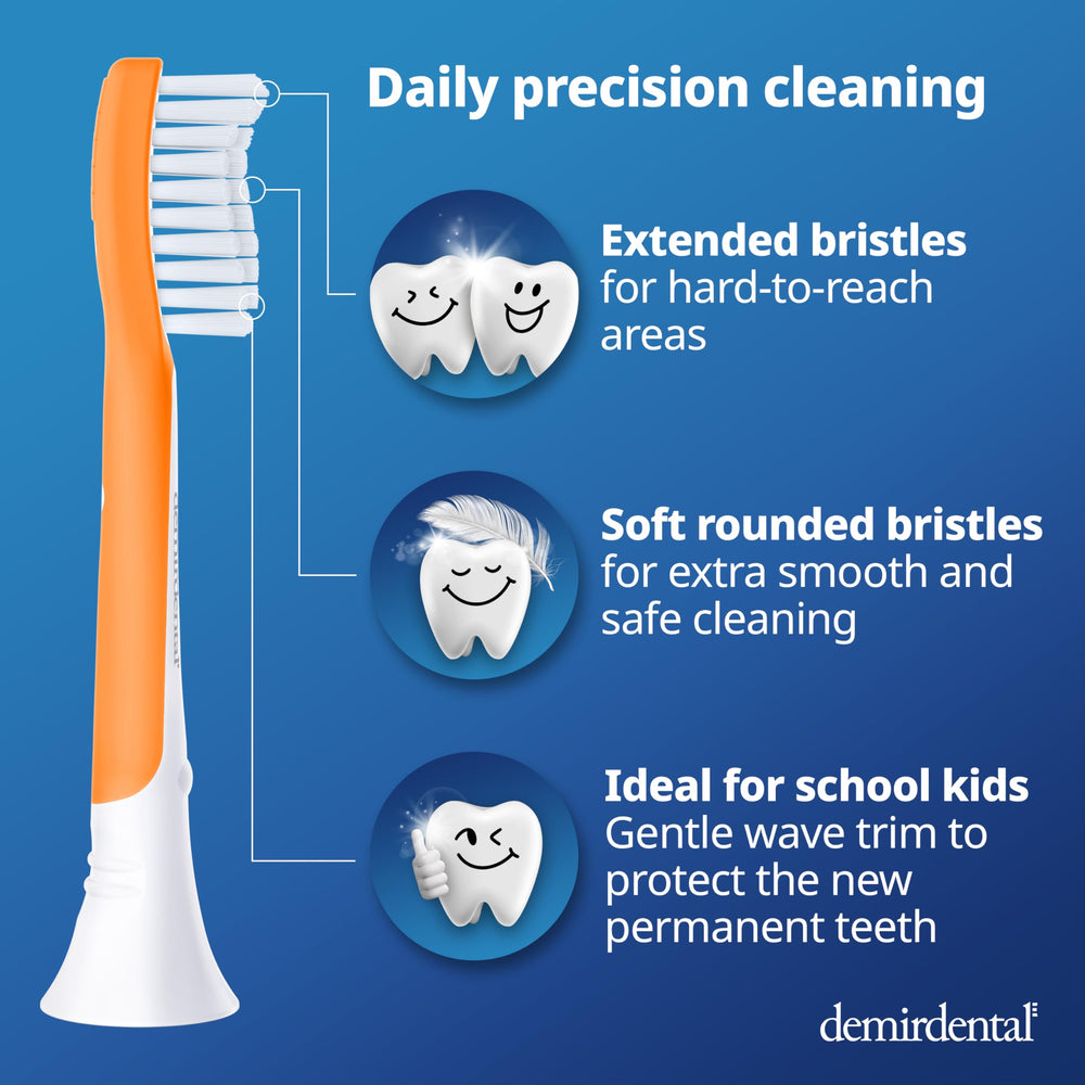 Soft bristles and rubberized head design for kids