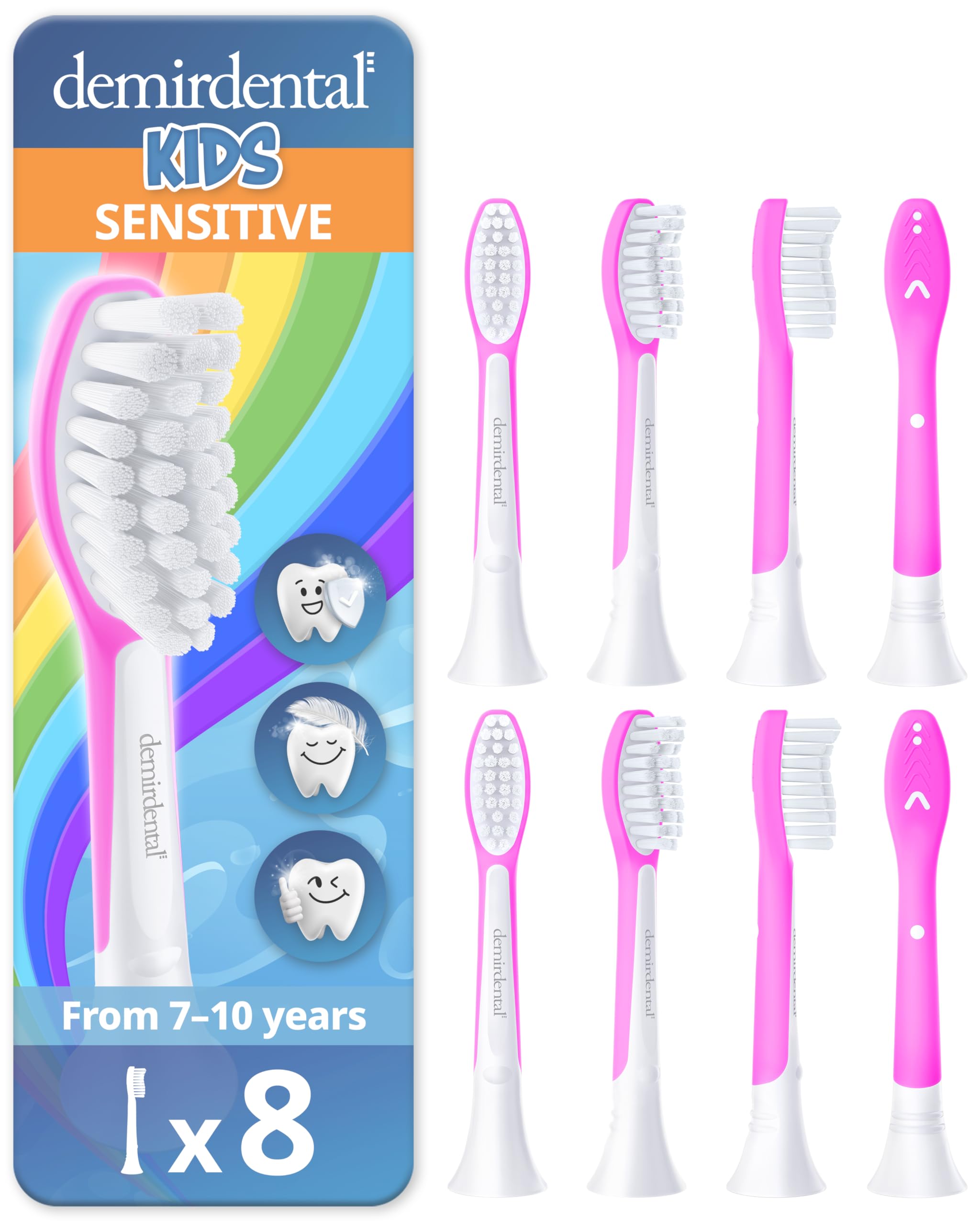 Demirdental Kids Toothbrush Heads Magenta – compatible with Philips Sonicare Kids
