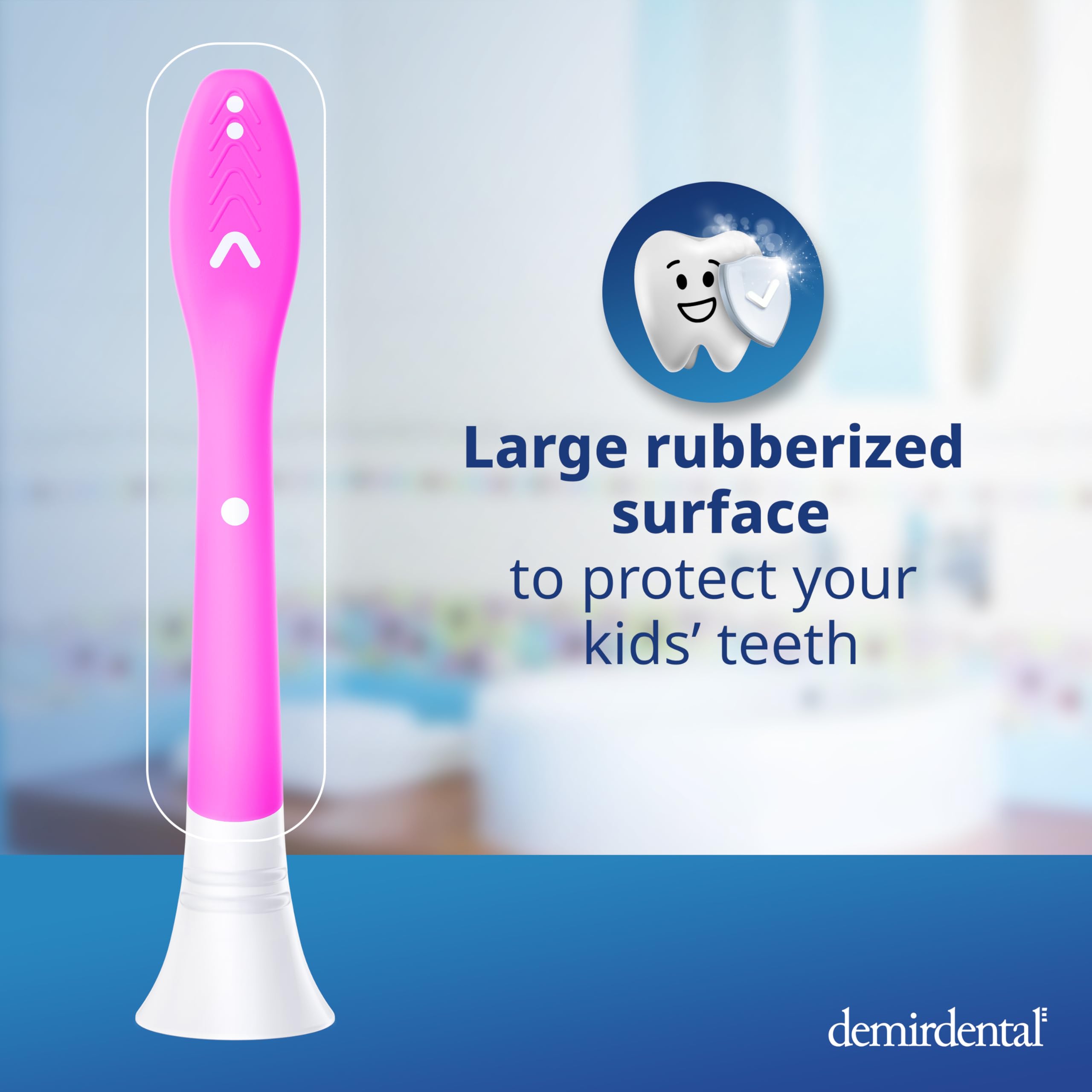 Fully rubberized head protects teeth during brushing